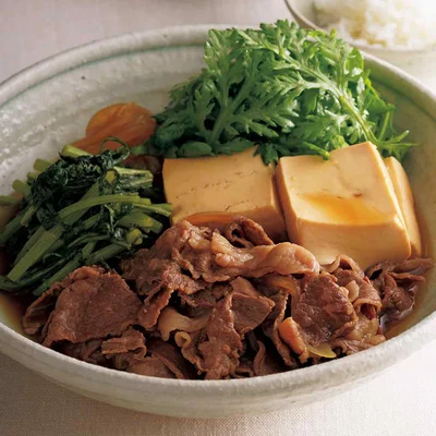 春菊肉豆腐