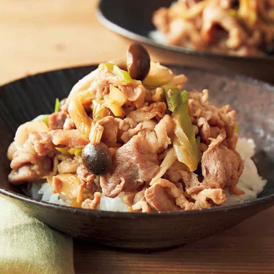 「ガーリック豚丼」の献立