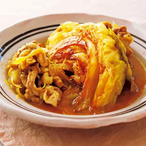 春キャベツと豚こまのカレーとろみ蒸し煮