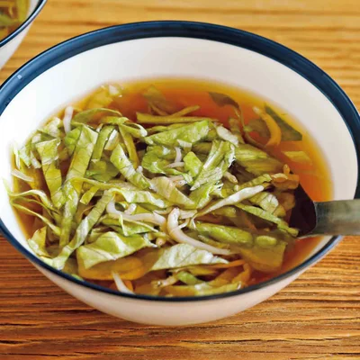 レタスとしらすのスープ