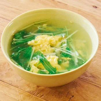 水菜のかきたまスープ