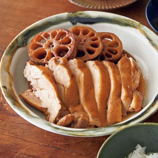 「とり肉とれんこんの照り煮」の献立