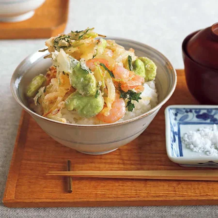 そら豆のちらしかき揚げ丼