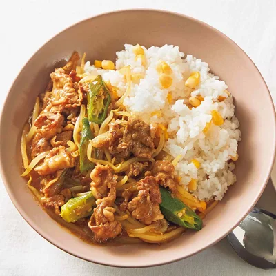 牛肉ともやしの和風カレー