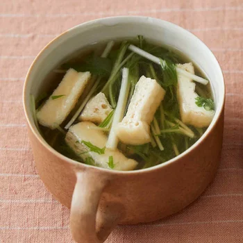 水菜と油揚げの和風スープ