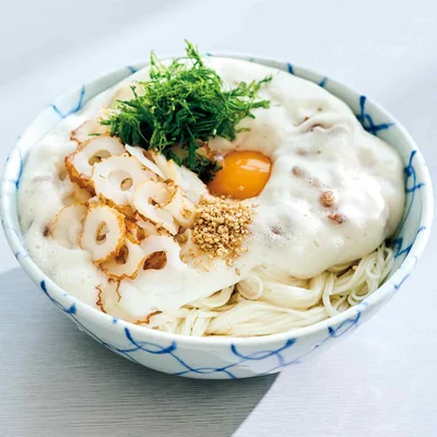 ふわふわ納豆とちくわのそうめん