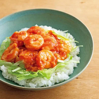 レンチンえびチリ丼