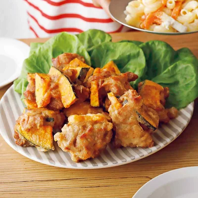 豚こまとかぼちゃのつまみ揚げ