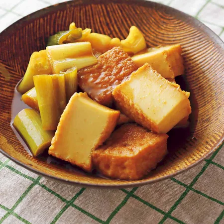 厚揚げとねぎの和風カレー煮