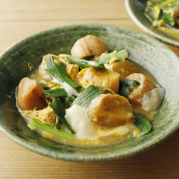 にらと麩の卵とじ