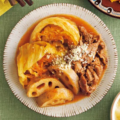 牛肉とキャベツのみそトマ煮