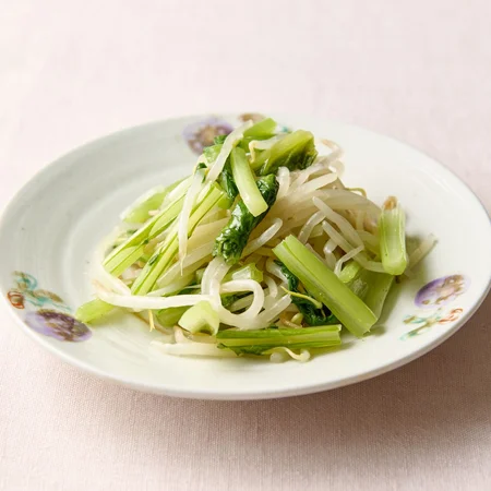 かぶの葉ともやしのナムル