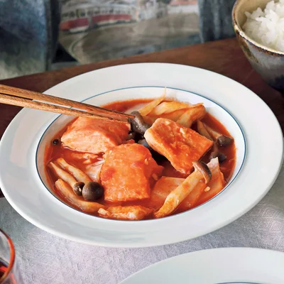鮭と白菜のトマト煮