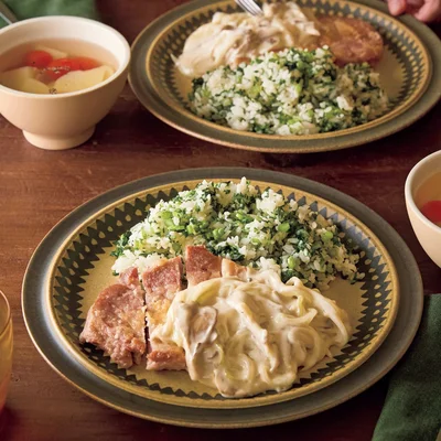 豚肉のきのこクリームソース