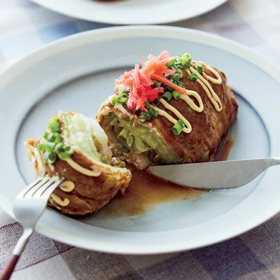 お好み焼き風肉巻きレタス