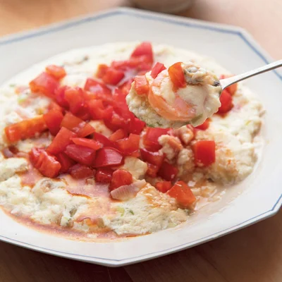 レンジ蒸し海鮮豆腐