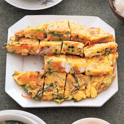 豚肉とたっぷり野菜の厚焼きチヂミ