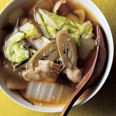 ごぼうと白菜の塩昆布スープ