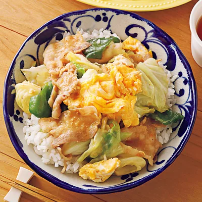 豚玉キャベツのスタミナ丼