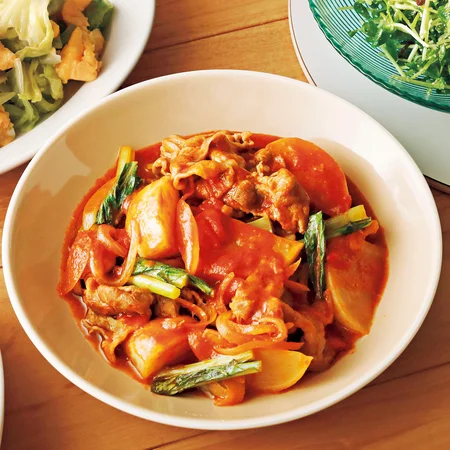 豚こまとかぶのトマト煮