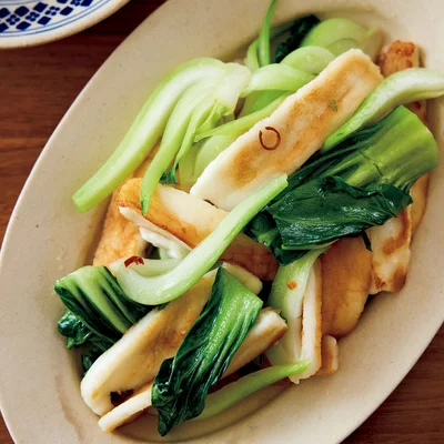 はんぺんと青菜のエスニック炒め
