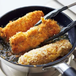 少ない油で揚げ焼き！