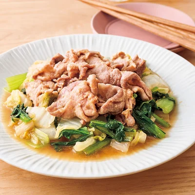 豚こまと白菜の甘みそ蒸し