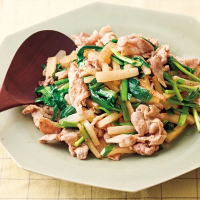 豚肉と大根の塩炒め
