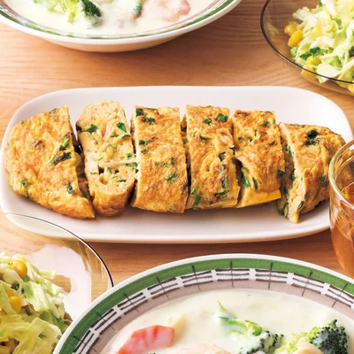 にらとえのきの卵焼き