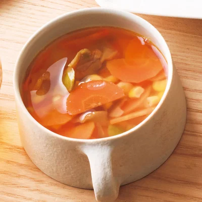 にんじんとコーンの中華スープ