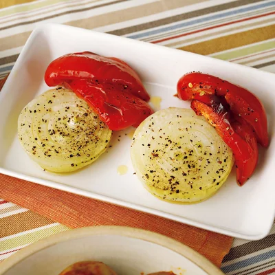 パプリカと玉ねぎのトースター焼き