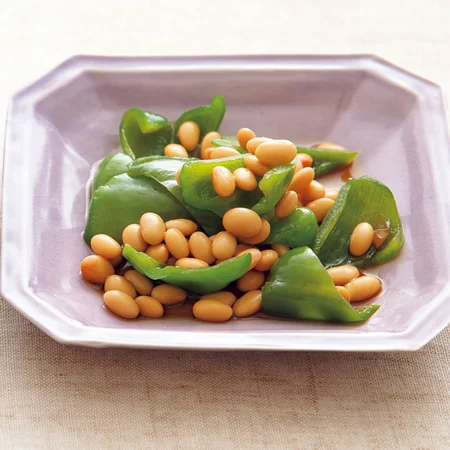 大豆とピーマンの煮もの