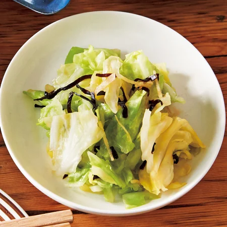キャベツの塩昆布あえ