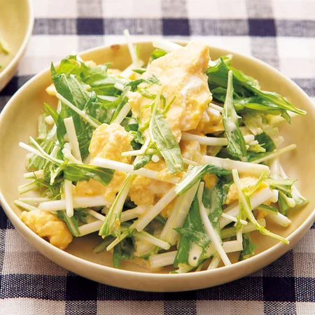 水菜のふんわり卵あえ