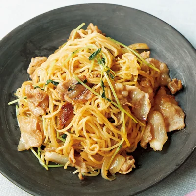 「豚肉と豆苗の焼きそば」の献立
