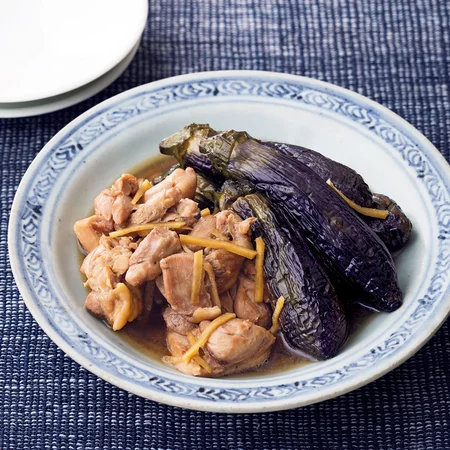 まるごと揚げなすととり肉のうま煮