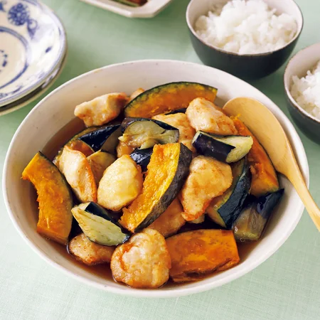 とり肉と夏野菜の揚げびたし