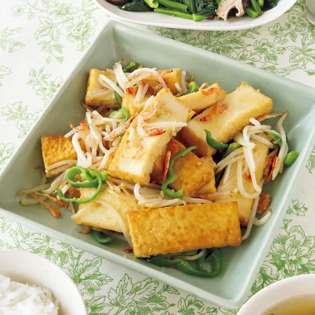 厚揚げともやしのエスニック炒め