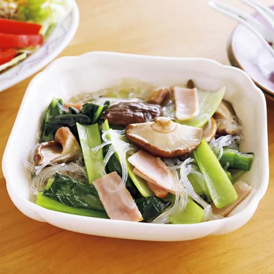 小松菜とハムの中華煮