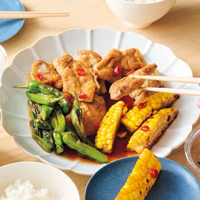 豚肉ととうもろこしの南蛮漬け