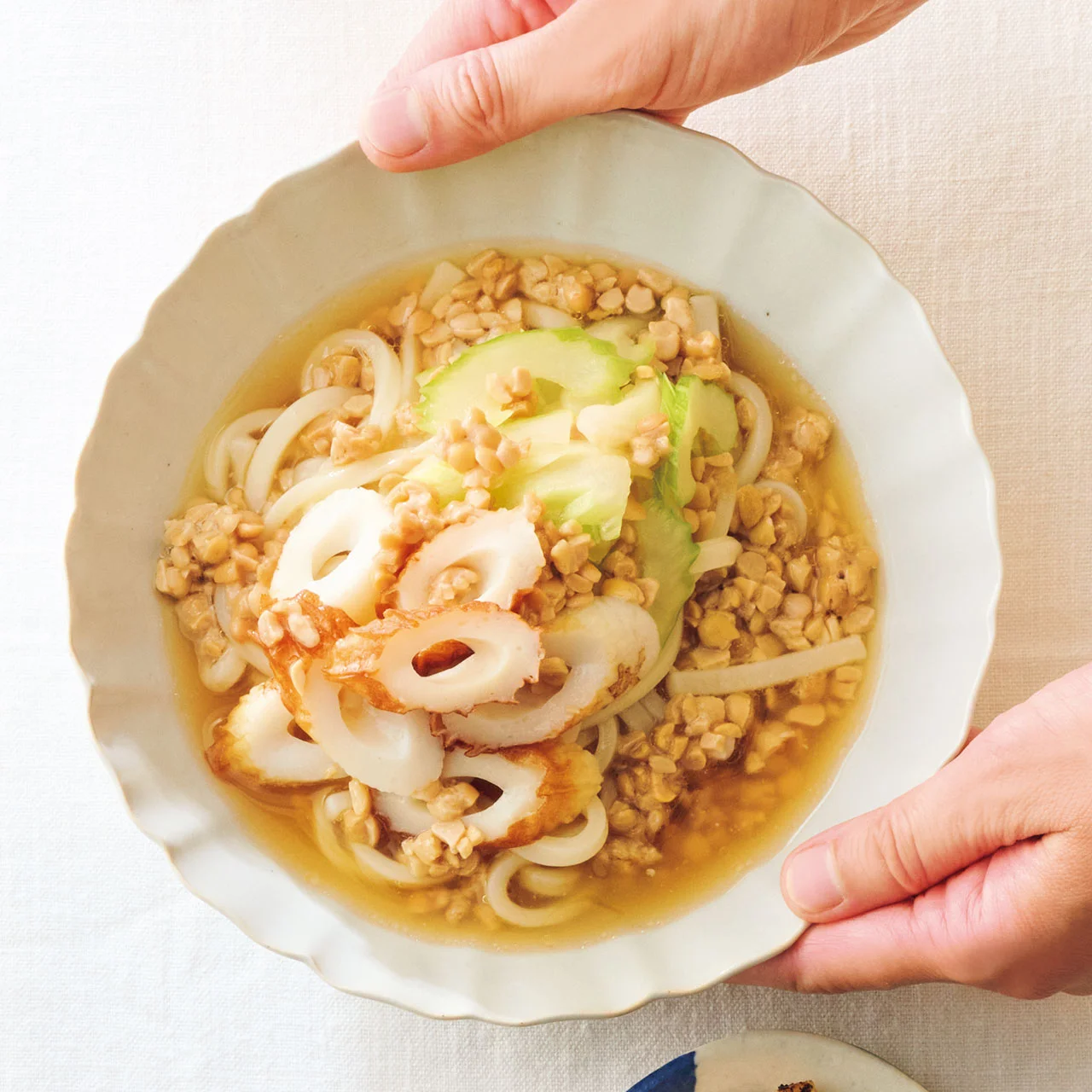 冷やし納豆うどん