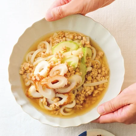 冷やし納豆うどん