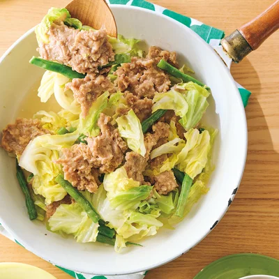 ひき肉とキャベツの重ね蒸し