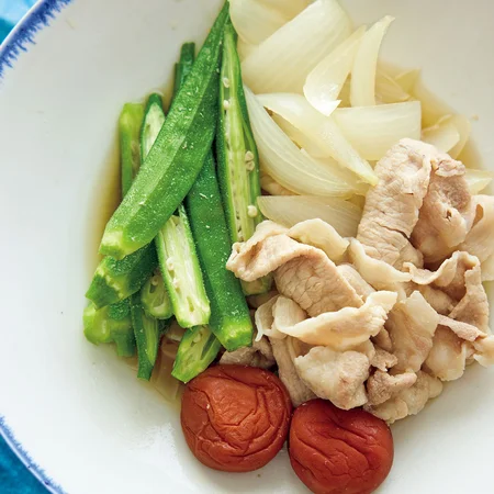 豚しゃぶと玉ねぎの梅煮