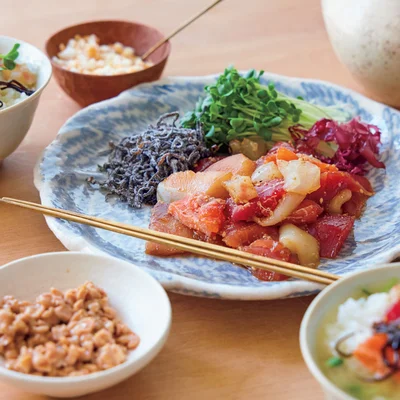 お刺し身の豪華茶漬け