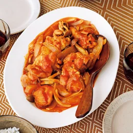 「とり肉ときのこのドミソース煮」の献立