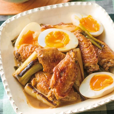 手羽中と長ねぎのポン酢焼き煮込み