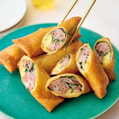 豚こまと青じそのチーズ春巻き