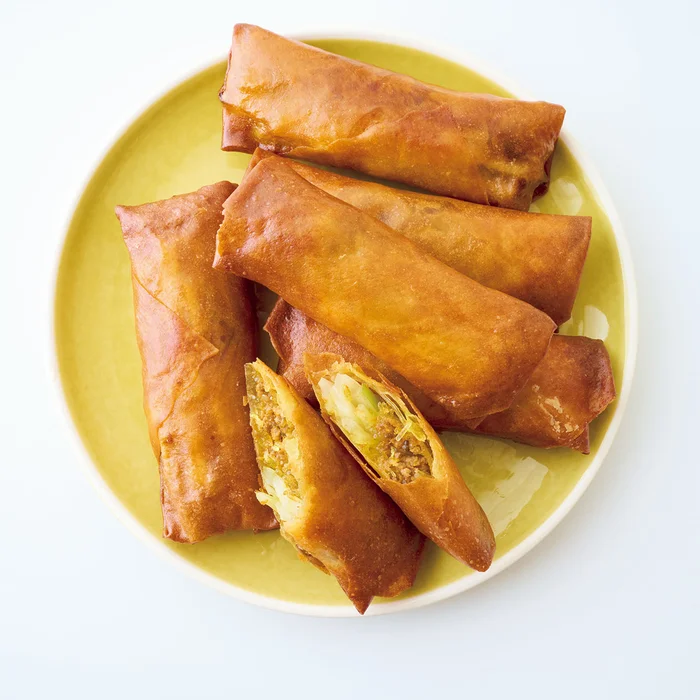 ひき肉とはるさめのカレー春巻き