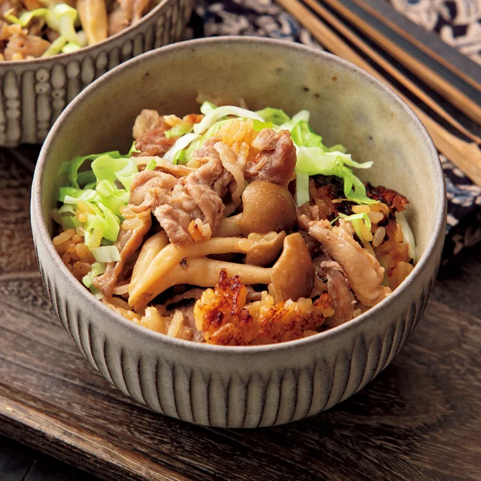 豚しょうが焼き風炊き込みご飯
